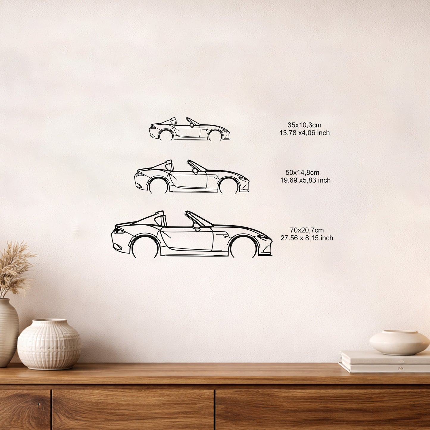 Mazda MX 5 RF Modern Metal Duvar Tablosu Şık ve Sportif Salon Ofis Aksesuarı