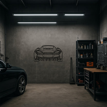McLaren 570GT Arka Görünüm Metal Duvar Tablosu Hiper Araba Duvar Sanatı