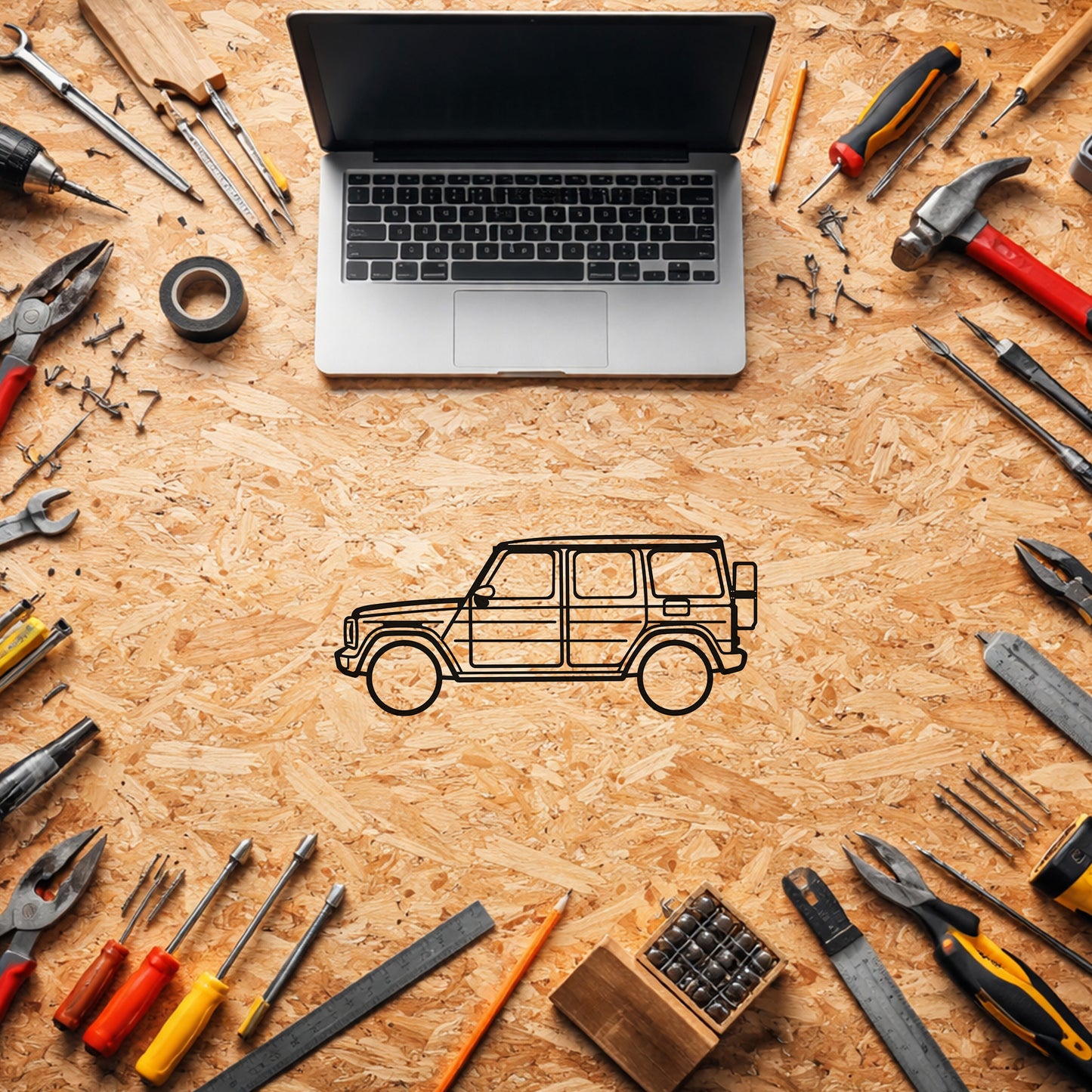 Mercedes G Class Metal Duvar Tablosu Efsanevi Off-Road Tasarımı Metal Dekor