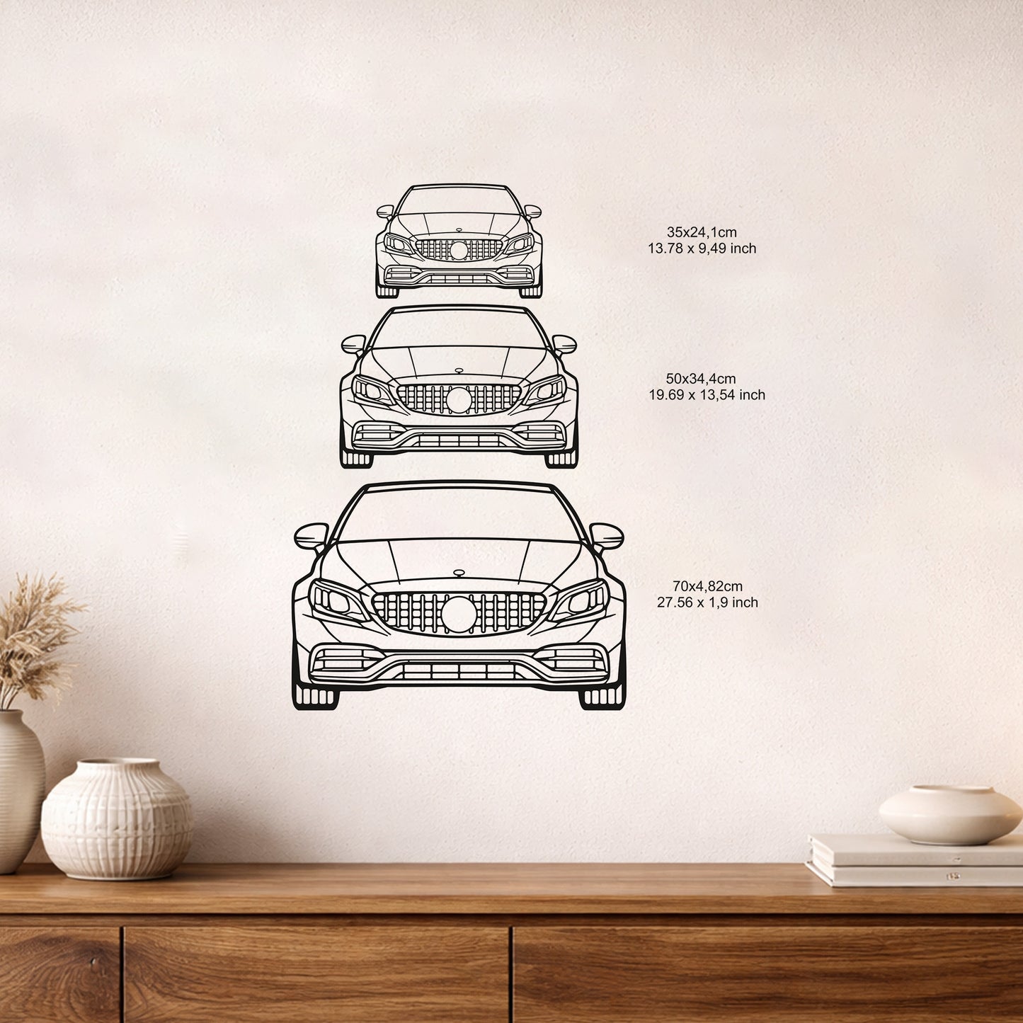 Mercedes G63 AMG Ön Görünüm Metal Duvar Tablosu Agresif Tasarım Metal Dekor