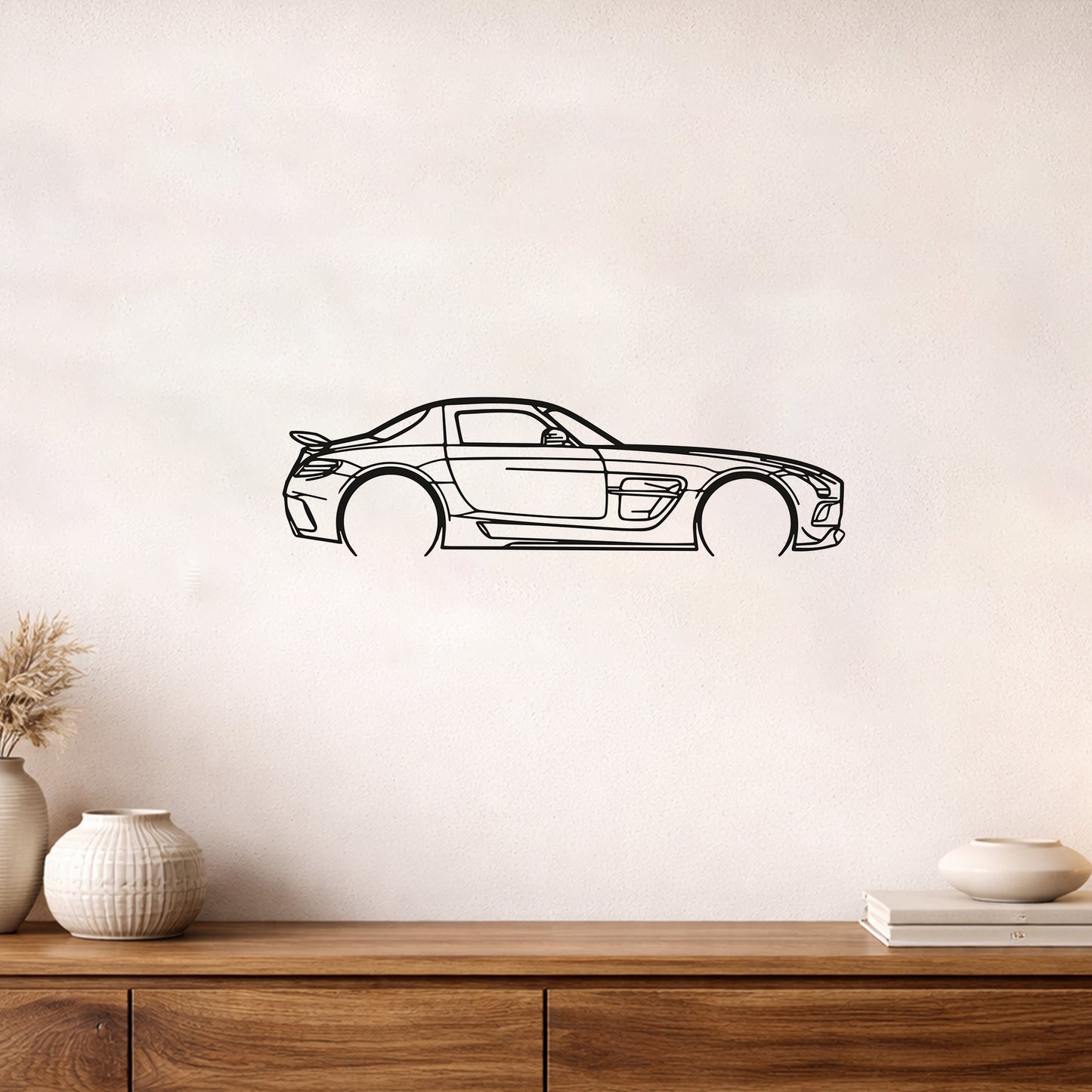 Mercedes SL AMG Metal Duvar Tablosu Özel Tasarım Araba Silüeti Dekorasyonu