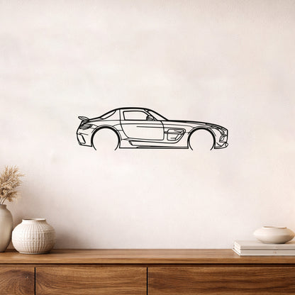 Mercedes SL AMG Metal Duvar Tablosu Özel Tasarım Araba Silüeti Dekorasyonu