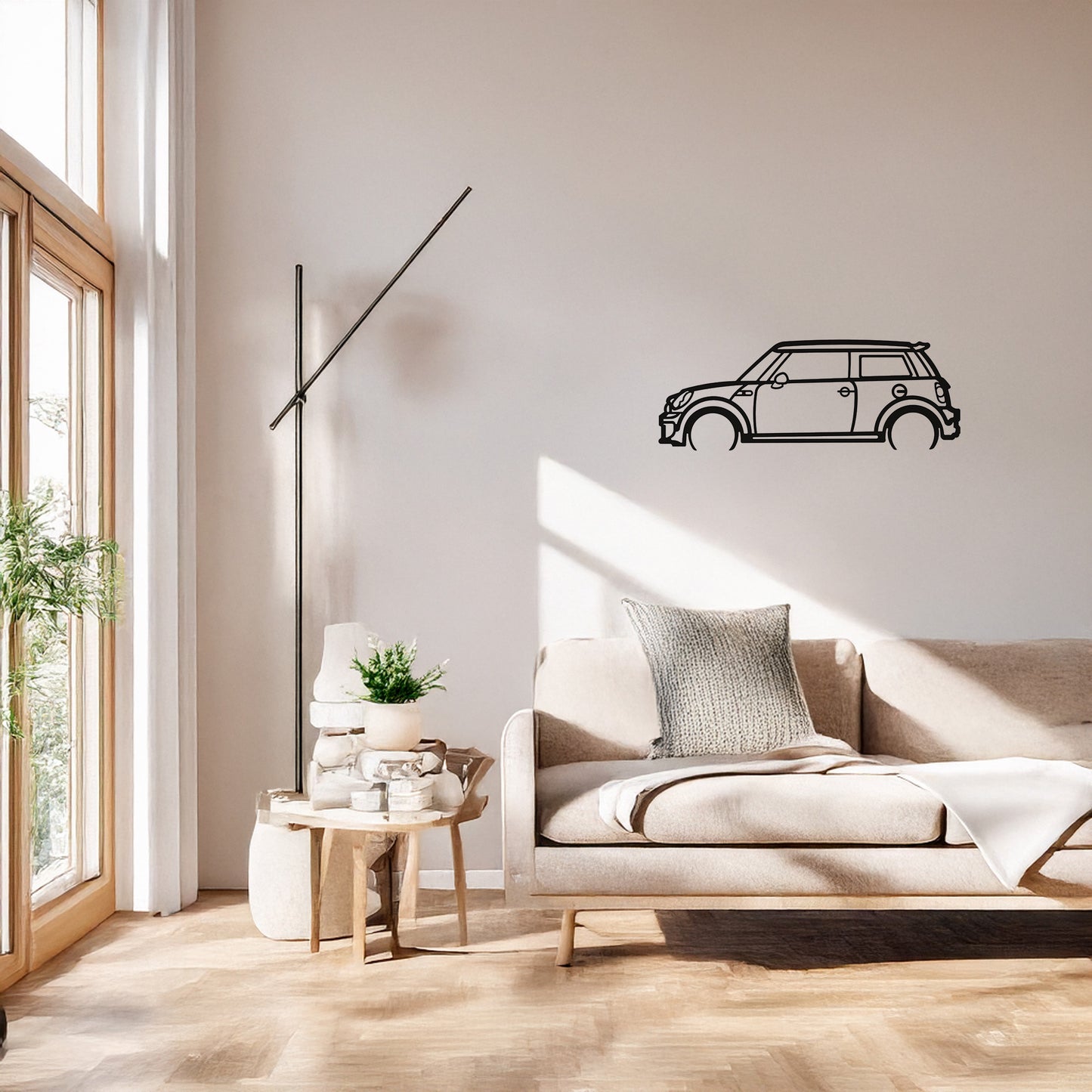 Mini Cooper Metal Duvar Tablosu İkonik Tasarım Metal Araba Duvar Dekoru