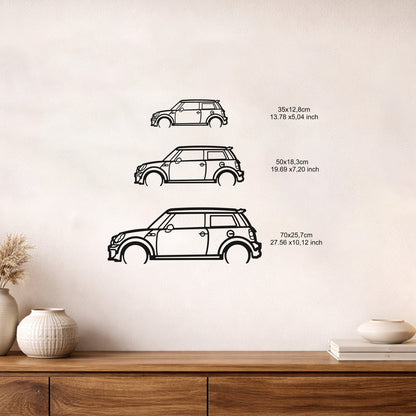 Mini Cooper Metal Duvar Tablosu İkonik Tasarım Metal Araba Duvar Dekoru