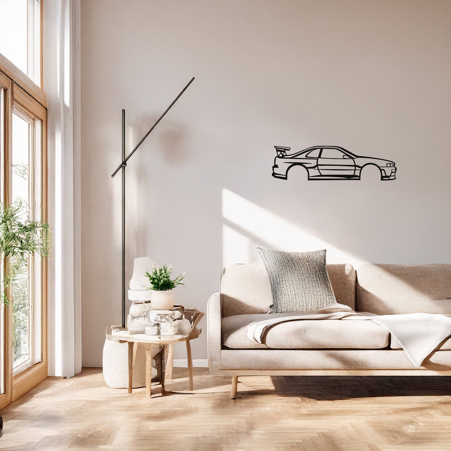 Nissan Skyline R34 Metal Duvar Tablosu İkonik Araba Silüeti