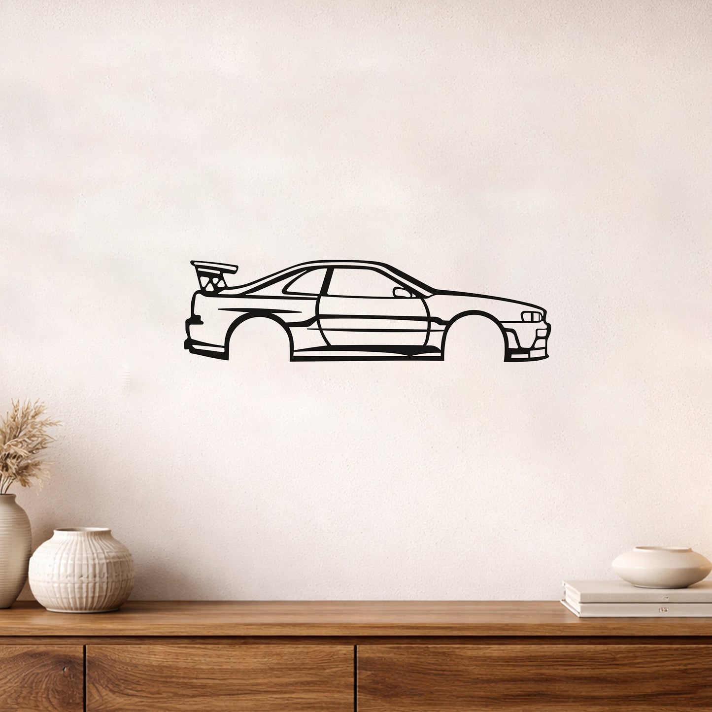 Nissan Skyline R34 Metal Duvar Tablosu İkonik Araba Silüeti