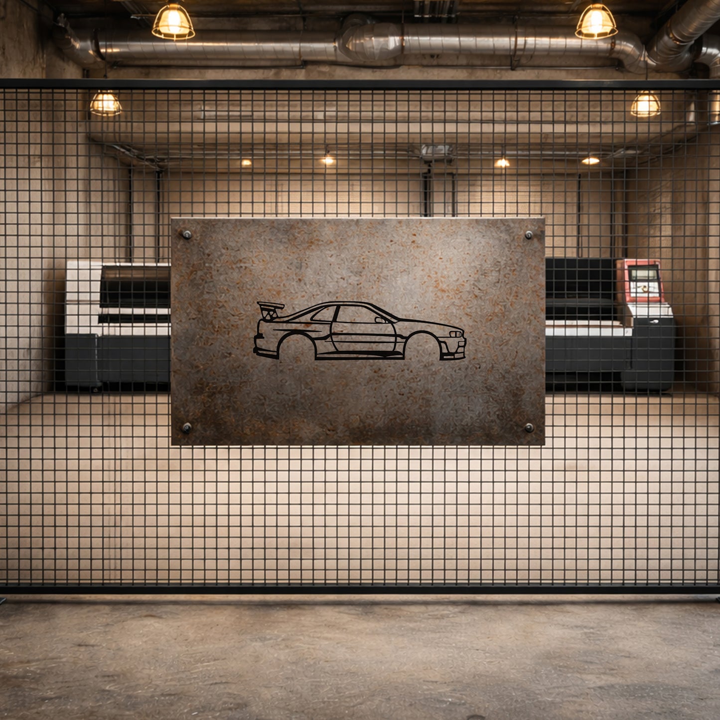 Nissan Skyline R34 Metal Duvar Tablosu İkonik Araba Silüeti