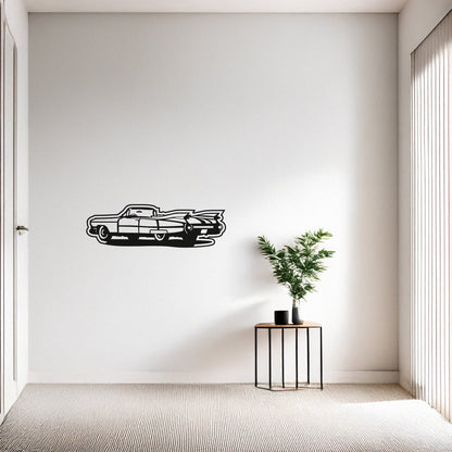 Klasik Cadillac Metal Duvar Tablosu Vintage Araba Silüeti