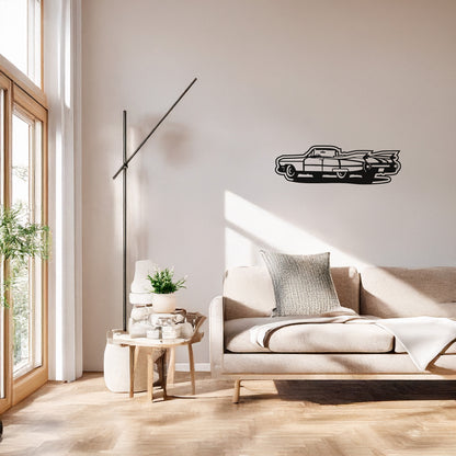 Klasik Cadillac Metal Duvar Tablosu Vintage Araba Silüeti