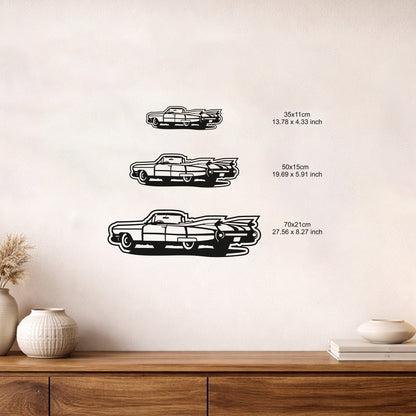 Klasik Cadillac Metal Duvar Tablosu Vintage Araba Silüeti