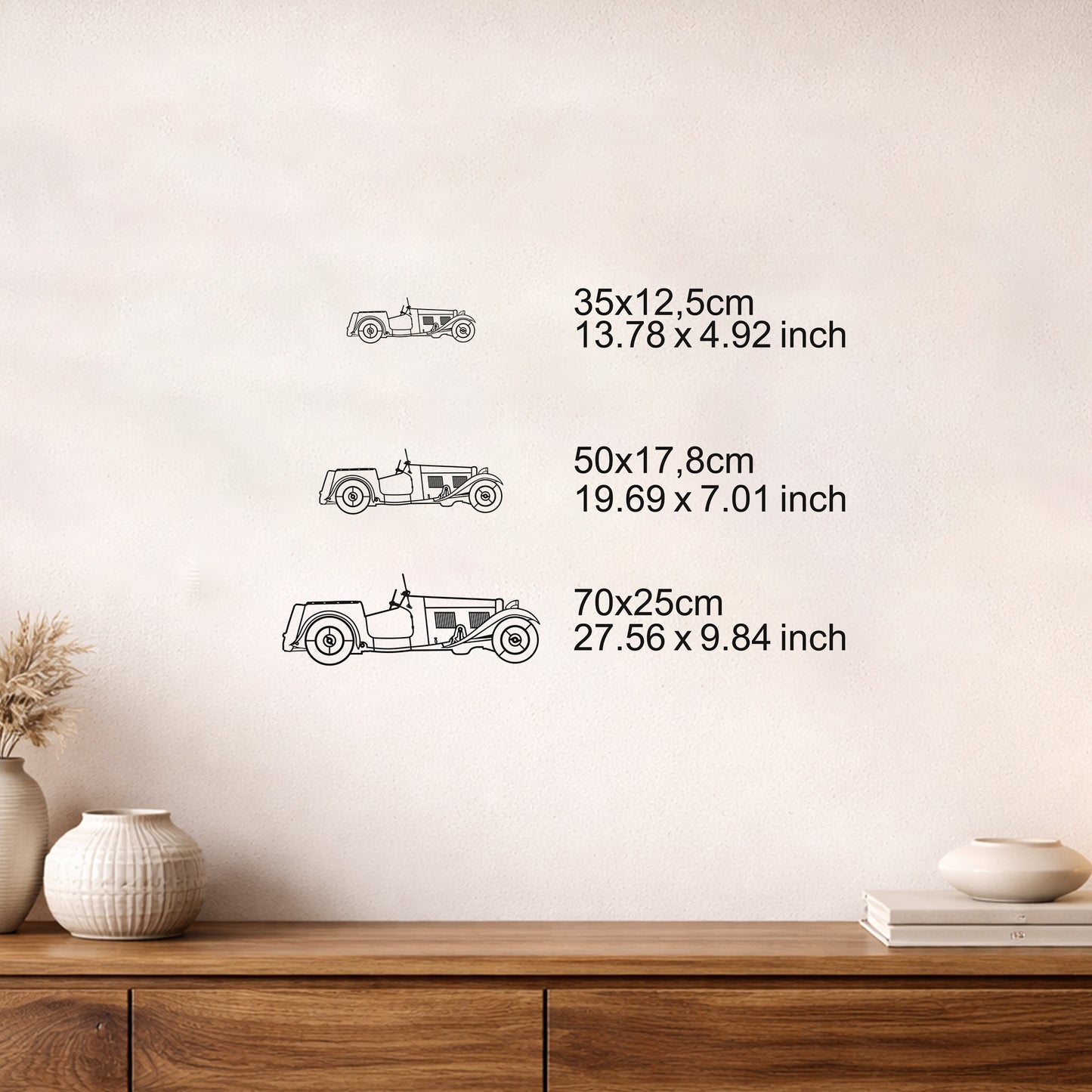 Antika Klasik Araba Metal Duvar Tablosu Retro Dekoratif Obje