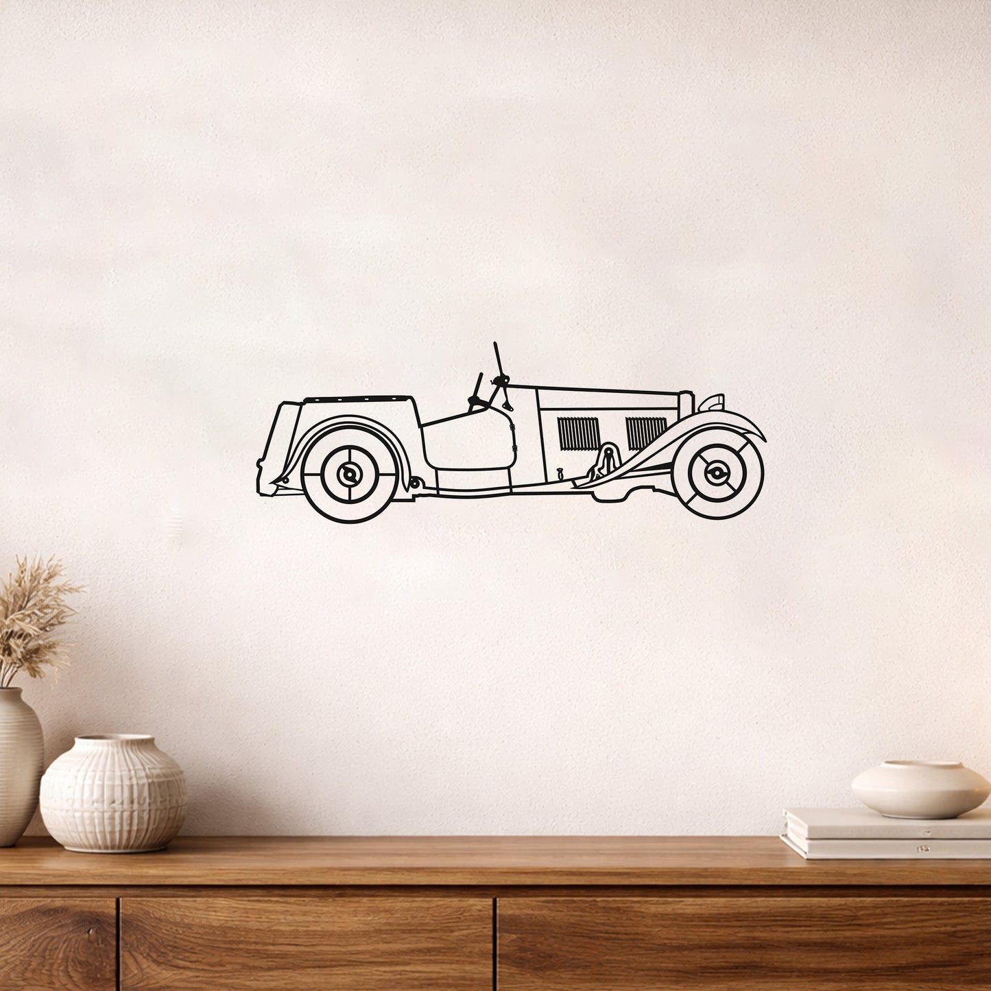 Antika Klasik Araba Metal Duvar Tablosu Retro Dekoratif Obje