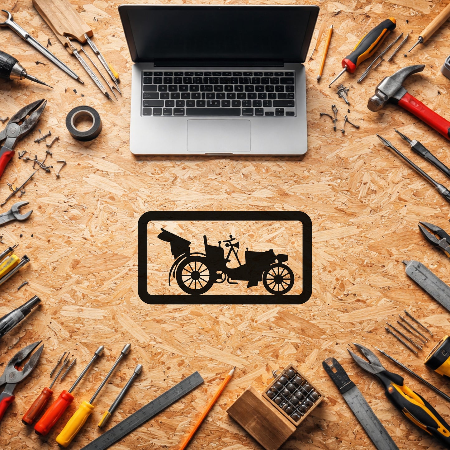 Retro Fayton Araba Metal Duvar Tablosu Çerçeveli Tasarım