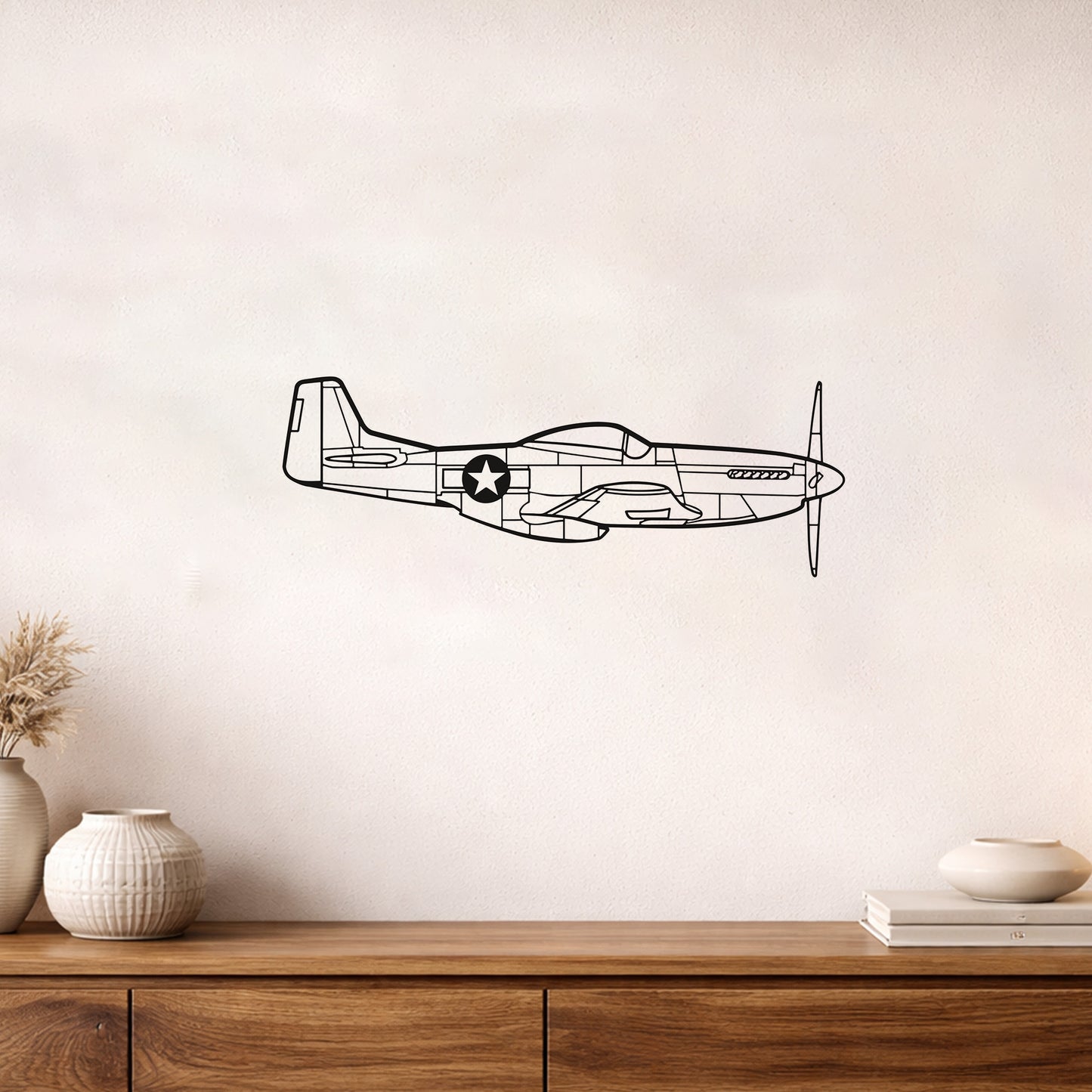 P51-D Mustang Uçak Metal Duvar Tablosu Havacılık Dekoru