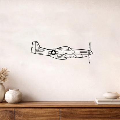 P51-D Mustang Uçak Metal Duvar Tablosu Havacılık Dekoru