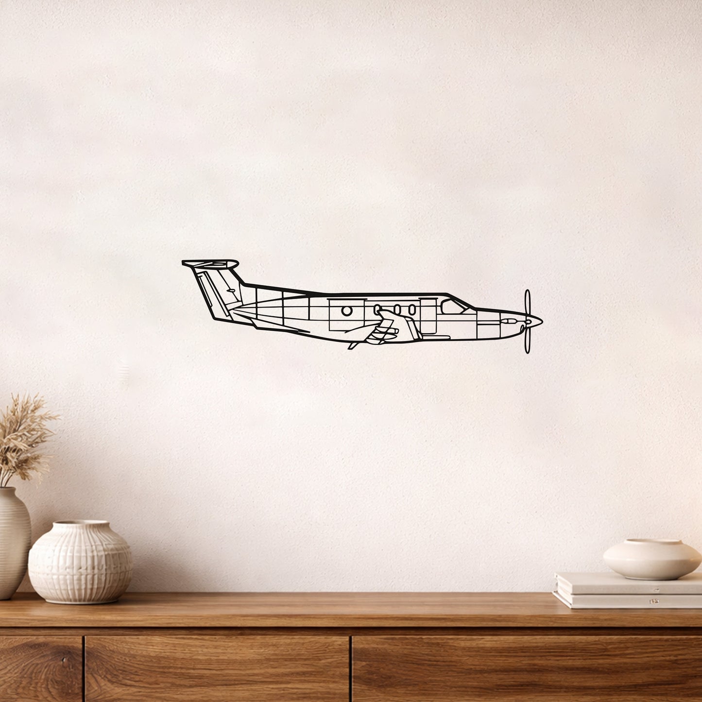 Pilatus PC-12 Metal Duvar Tablosu - Havacilik Temali Metal Dekor