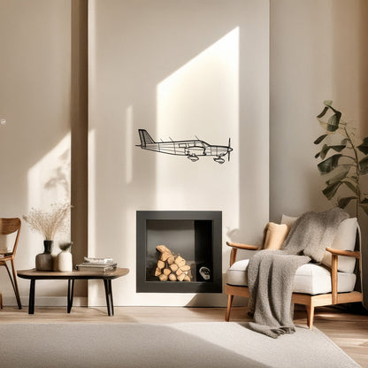 Piper PA-32 Cherokee Metal Duvar Tablosu - Nostaljik Ucak Dekoru