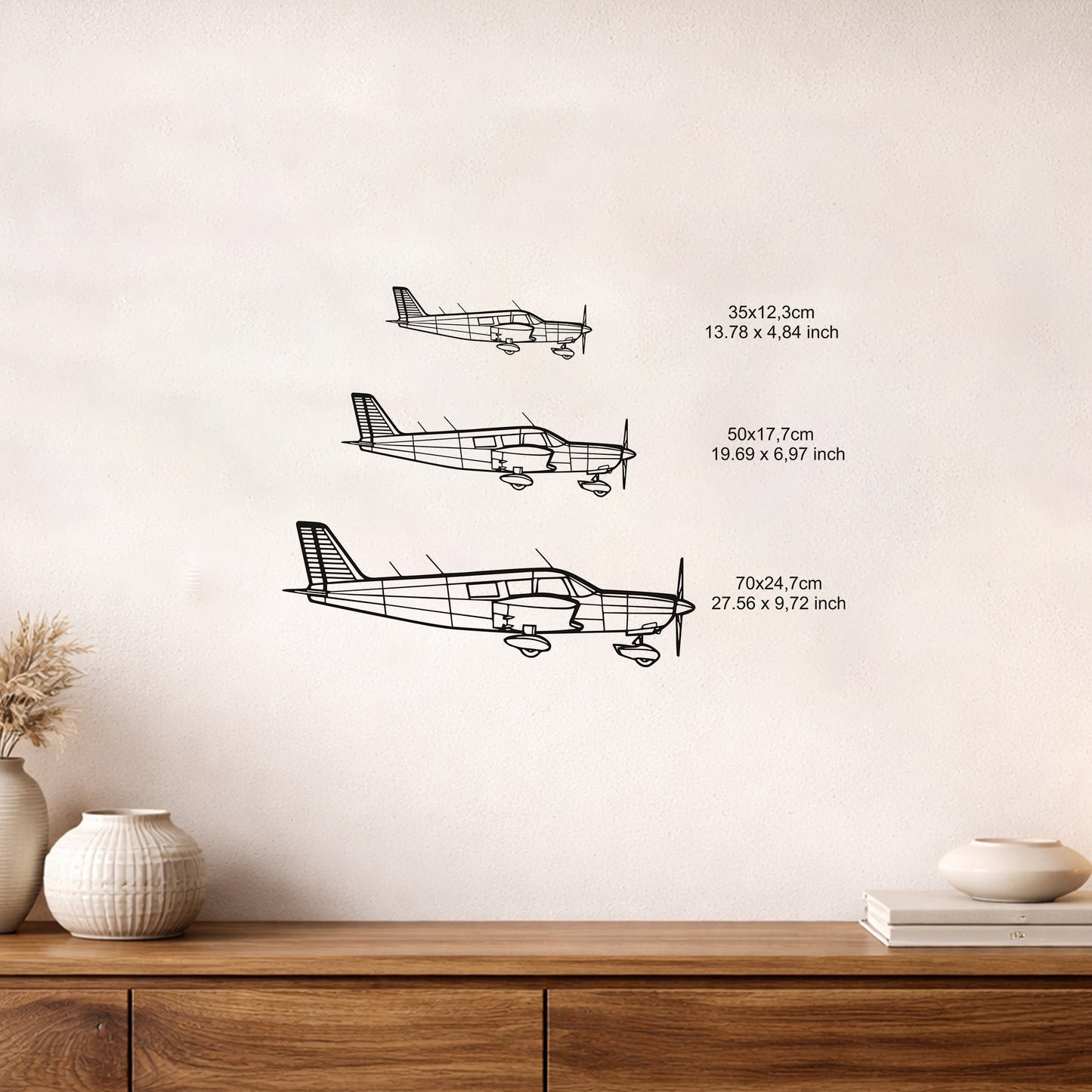 Piper PA-32 Cherokee Metal Duvar Tablosu - Nostaljik Ucak Dekoru