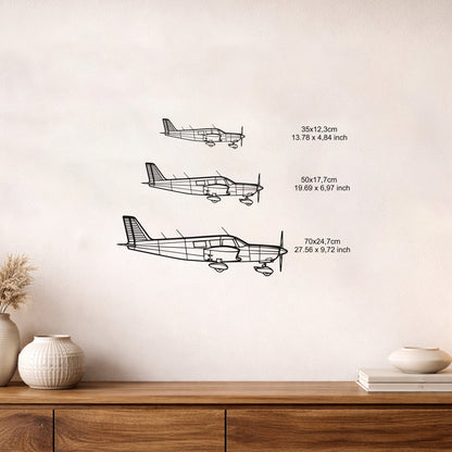 Piper PA-32 Cherokee Metal Duvar Tablosu - Nostaljik Ucak Dekoru