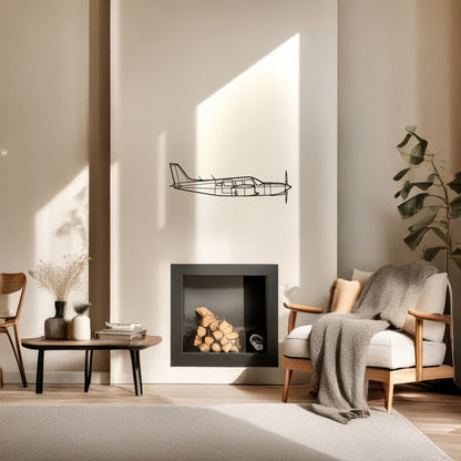 Piper PA-32R Saratoga Ucak Metal Duvar Tablosu - Havacilik Dekoru