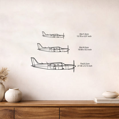 Piper PA-32R Saratoga Ucak Metal Duvar Tablosu - Havacilik Dekoru