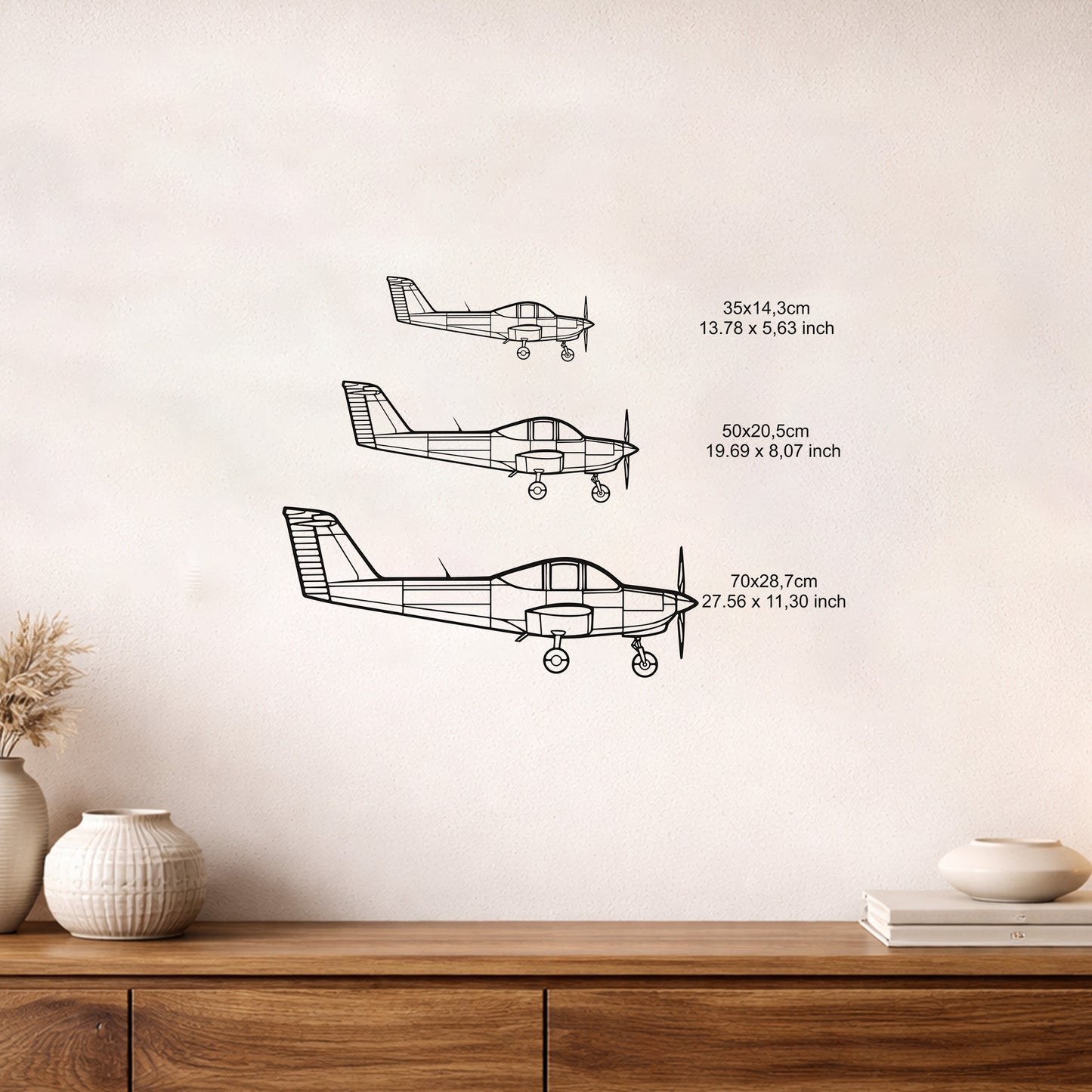 Piper Tomahawk PA-38 Metal Duvar Tablosu - Ozel Ucak Tasarimi
