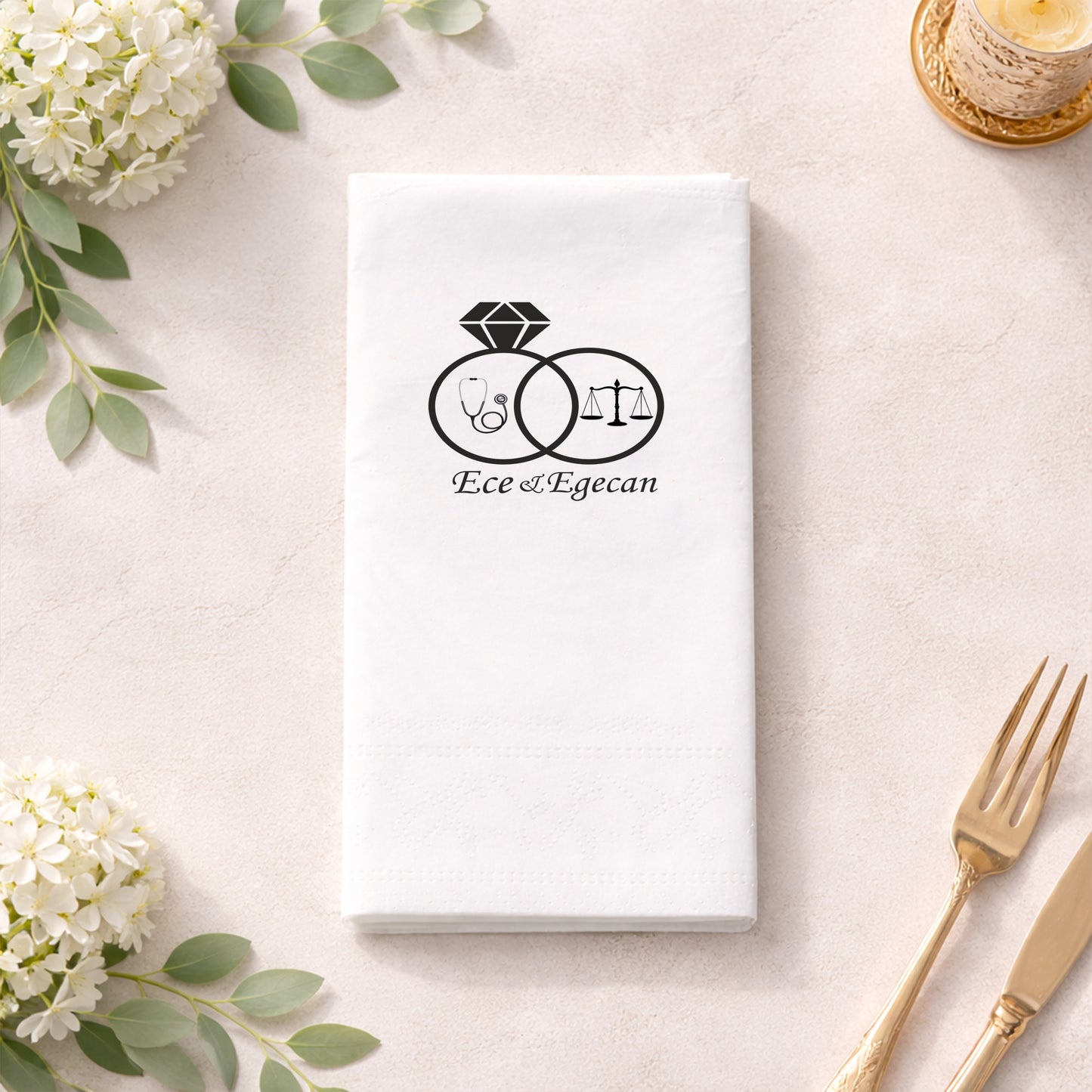 Düğün Nişan Kına İçin Meslek Temalı Baskılı Peçete – Kişiye Özel Peçete