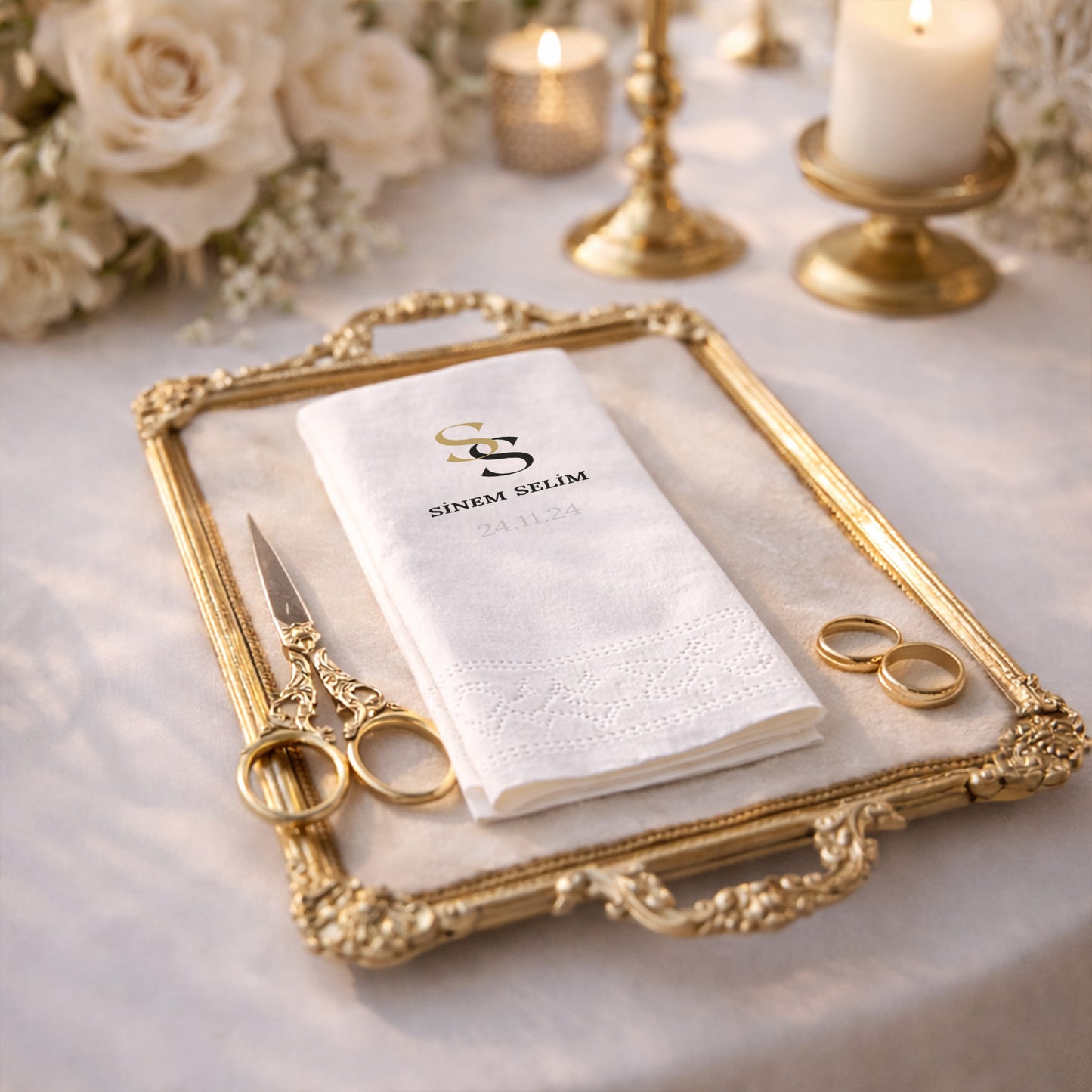 Sinem & Selim Monogramlı Düğün ve Nişan Baskılı Peçete