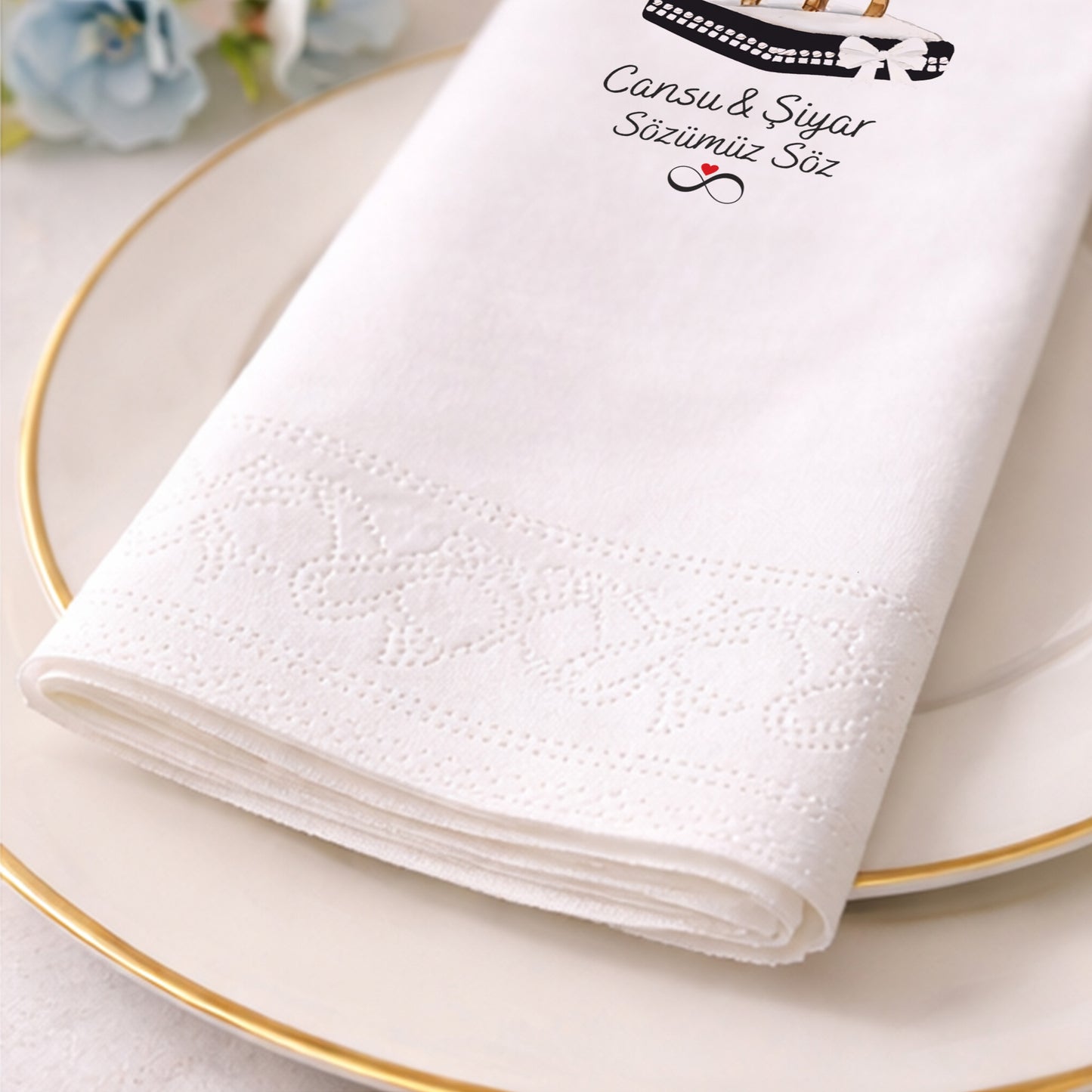 Cansu & Şiyar Söz Hatırası Temalı Düğün ve Nişan Baskılı Peçete