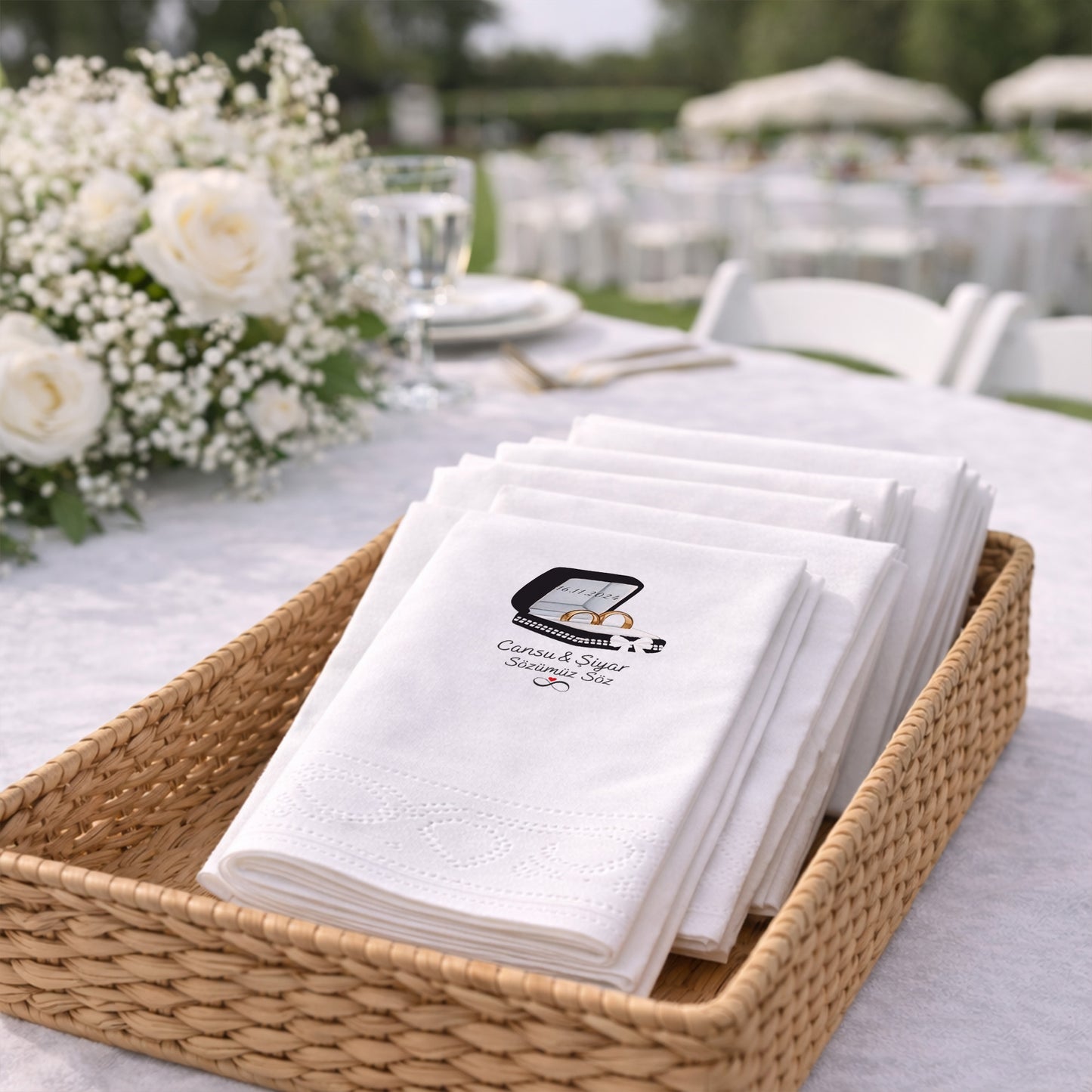 Cansu & Şiyar Söz Hatırası Temalı Düğün ve Nişan Baskılı Peçete