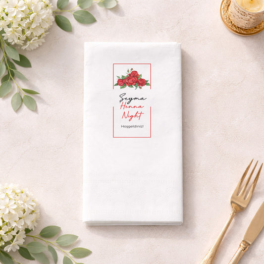 Şeyma Henna Night Temalı Kına Gecesi Baskılı Peçete