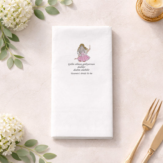 Bride To Be Temalı Kına Peçetesi – Eğlenceli ve Modern Bekarlığa Veda