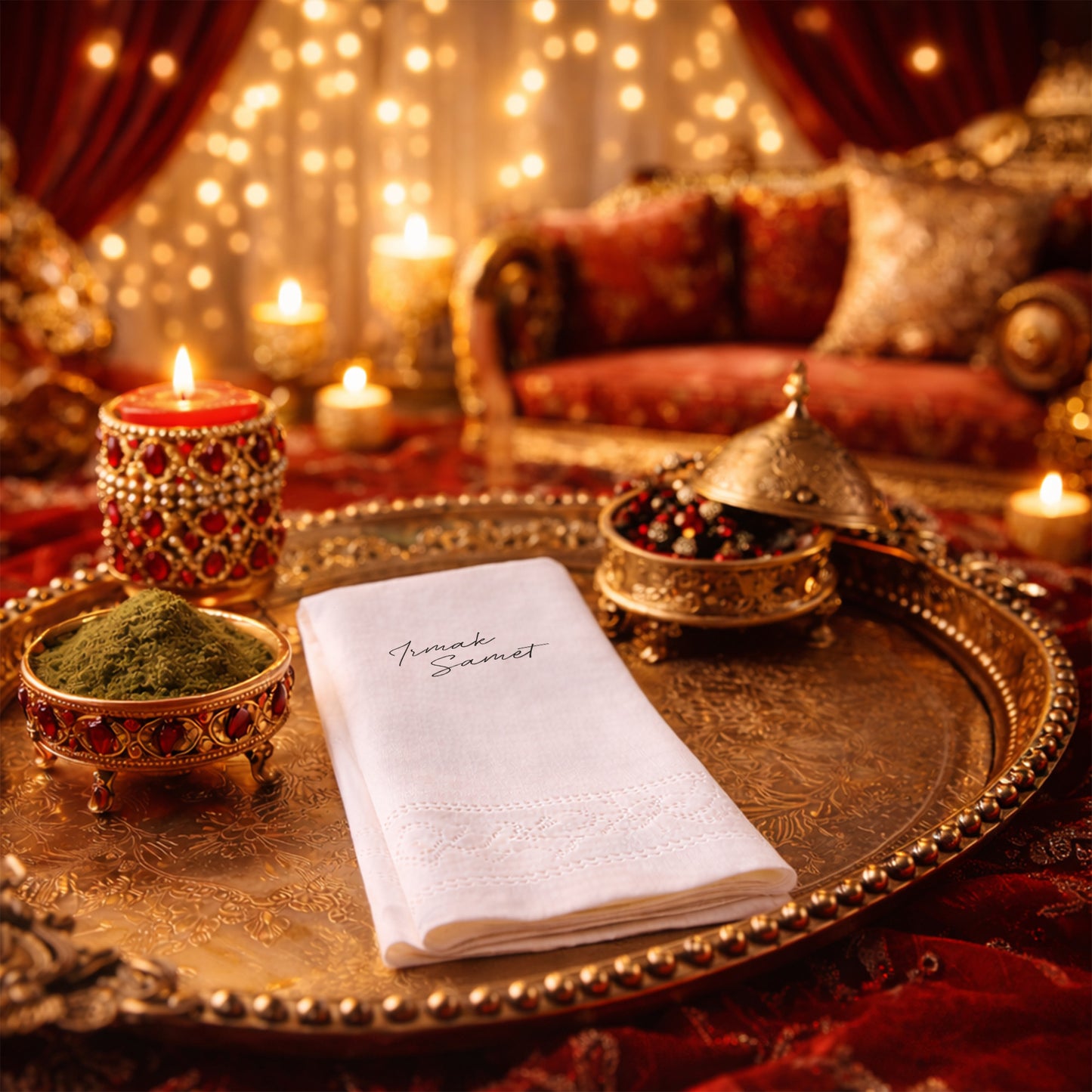 El Yazısı Tipografili Kişiye Özel Nişan Peçetesi – Zamansız Tasarım