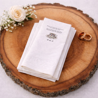 Kahve Temalı Özel Gün Peçetesi – Söz ve Nişan İçin Romantik Detay