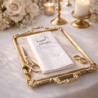 Bride & Groom Yazılı Eğlenceli Düğün Baskılı Peçete