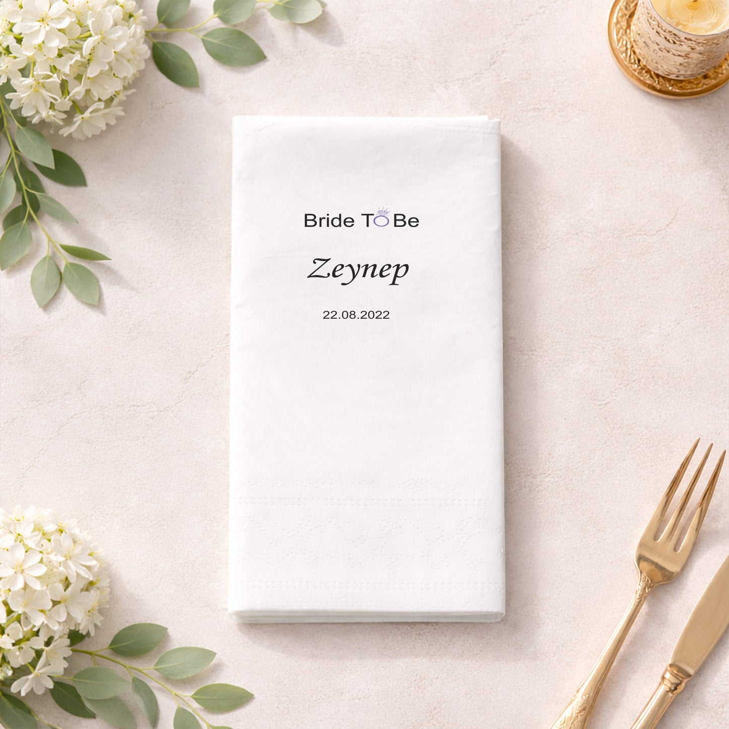 Bride To Be İsimli Minimal Kına ve Bekarlığa Veda Peçetesi