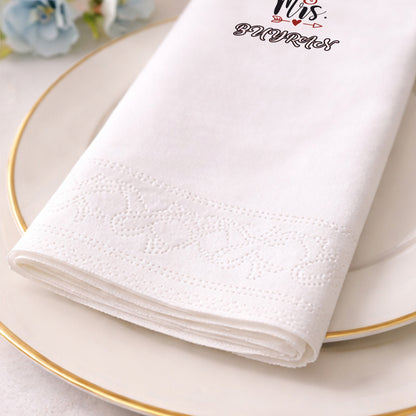 Mr & Mrs Yazılı İsimli Düğün Baskılı Peçete Tasarımı