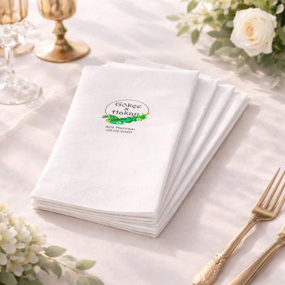 Kırmızı Kalpli Karahindiba Temalı İsimli Özel Gün Peçetesi