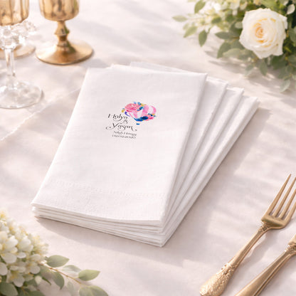 Kırmızı Çiçekli İsimli Nişan Hatırası Baskılı Peçete