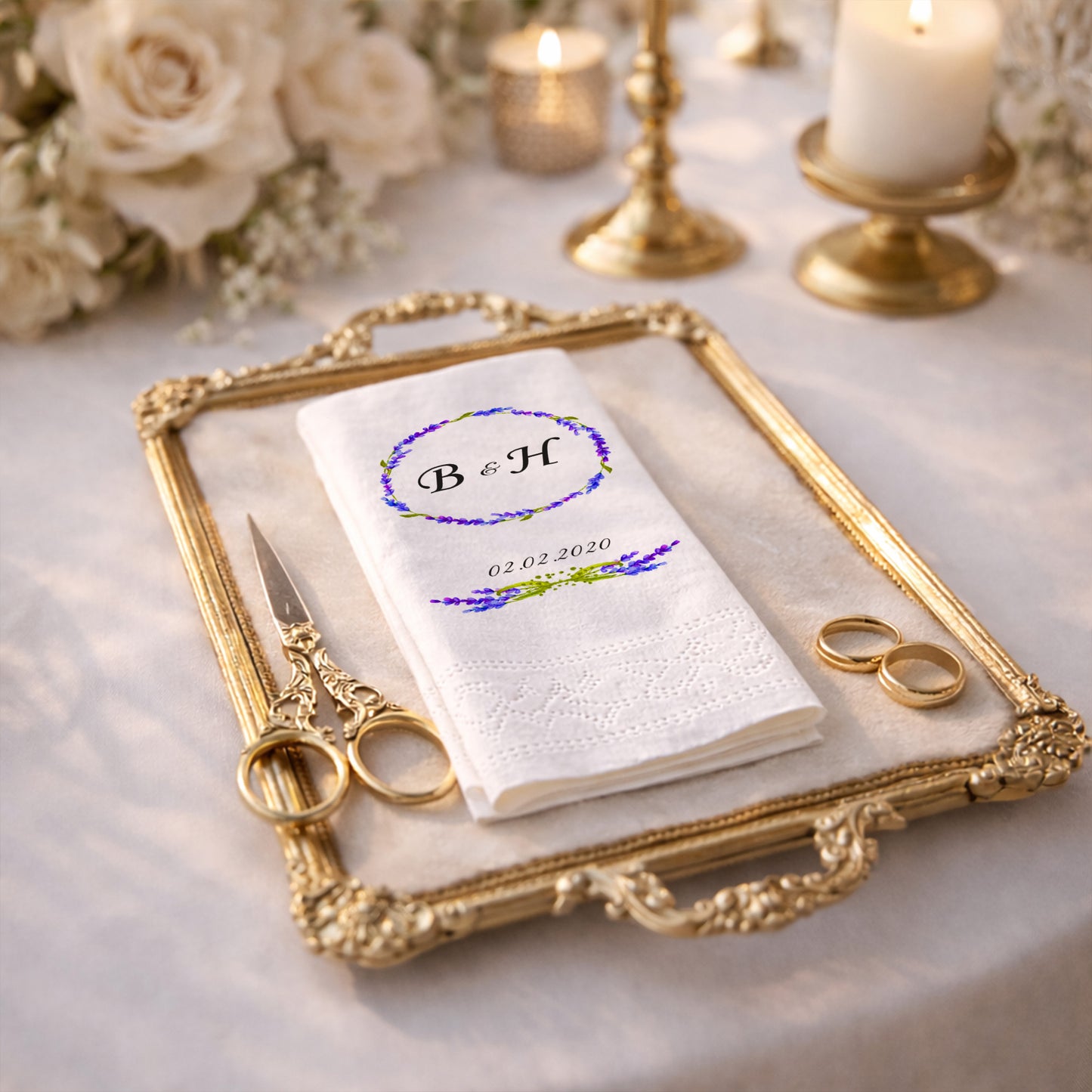 Hat Yazılı Dini Temalı İsimli Nikah ve Düğün Peçetesi