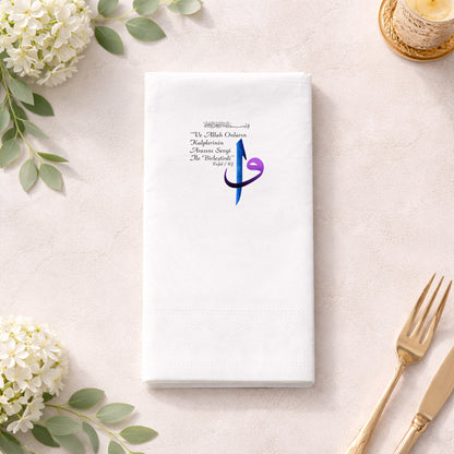 Renkli Hat Sanatlı Nikah ve Düğün Baskılı Peçete Tasarımı