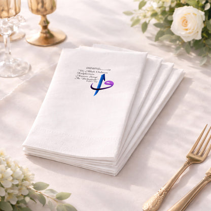 Renkli Hat Sanatlı Nikah ve Düğün Baskılı Peçete Tasarımı