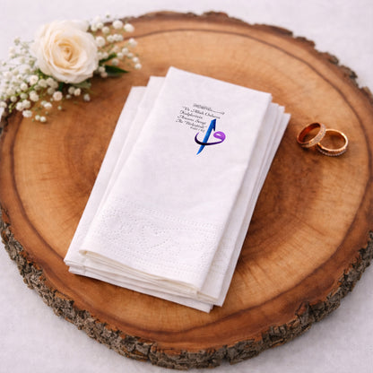 Renkli Hat Sanatlı Nikah ve Düğün Baskılı Peçete Tasarımı