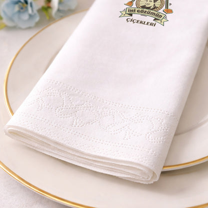 Minimal Tipografili Sade İsimli Nikah ve Düğün Peçetesi