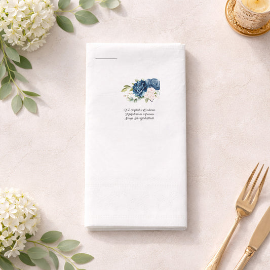 Renkli Çelenk Desenli İsimli Nişan Hatırası Peçetesi