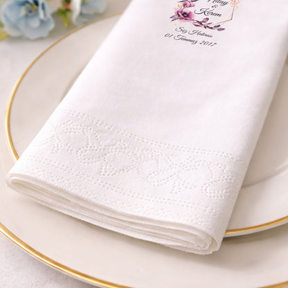 Lavanta ve Yeşillik Temalı Minimal Düğün Peçetesi