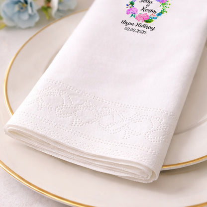 Renkli Çiçekli Romantik Nişan ve Söz Baskılı Peçete