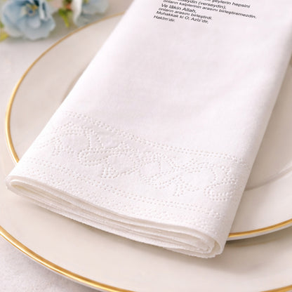 Minimal Ayet Metinli Nikah ve Düğün Baskılı Özel Gün Peçetesi