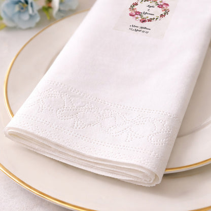 Bordo Çiçek Çelenkli İsimli Nişan Hatırası Baskılı Özel Gün Peçetesi