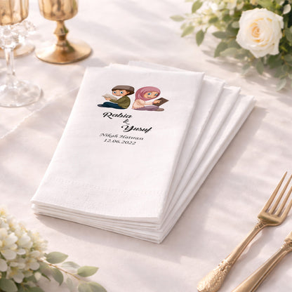 Çocuk Figürlü Muhafazakâr Nikah Hatırası Baskılı Peçete